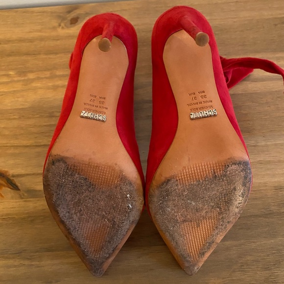 SCHUTZ Red Suede Pumps, size 37 - Picture 7 of 11